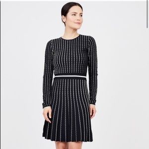 Ava knit scallop-stripe sweater dress